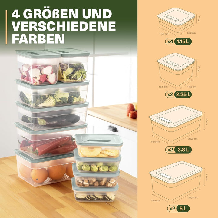 Aufbewahrungsboxen Set mit Ventil, Stapelbare Vorratsdosen mit Deckel, Luftdicht, BPA-frei, Kunststo