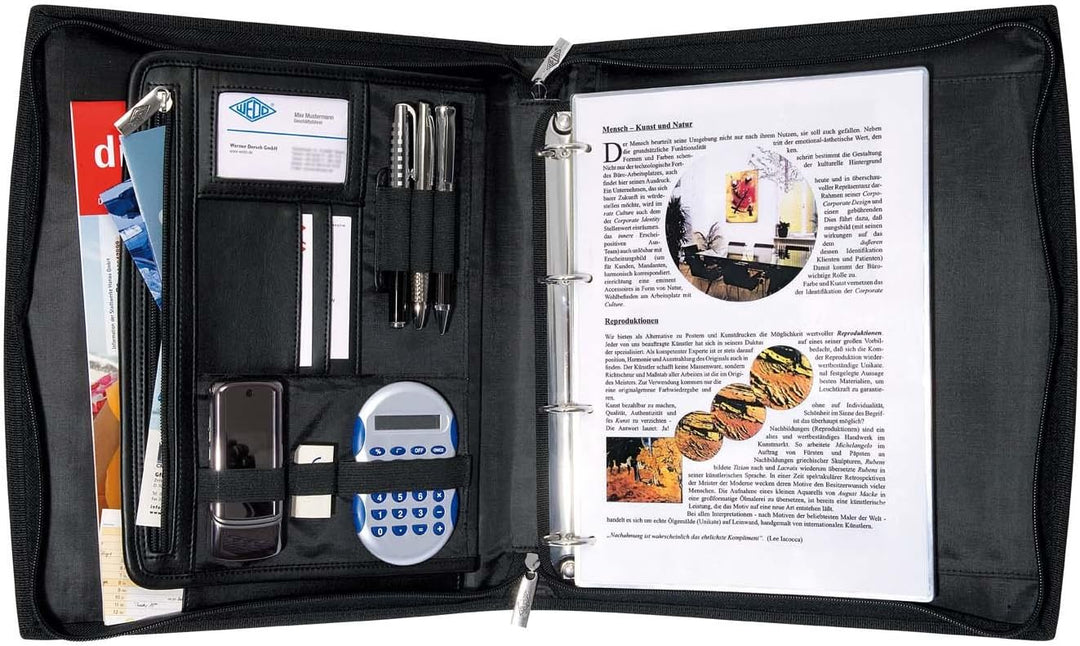 WEDO 58 5701 Fächer- and Ordnungsmappen, Orgamappe A4, Schwarz