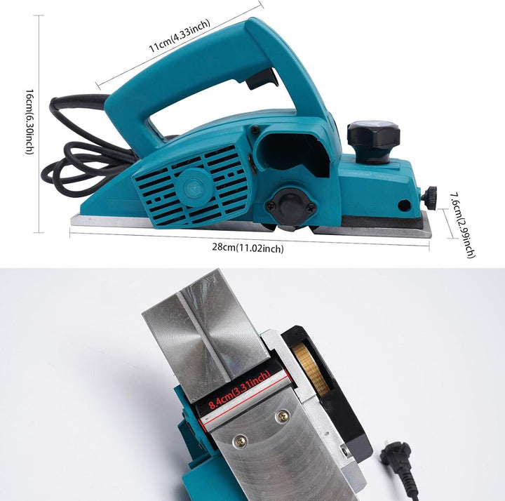 800W Elektrischer Hobelmaschine Elektrohobel, für Holzhobel für Professionelle oder Allgemeine Holza