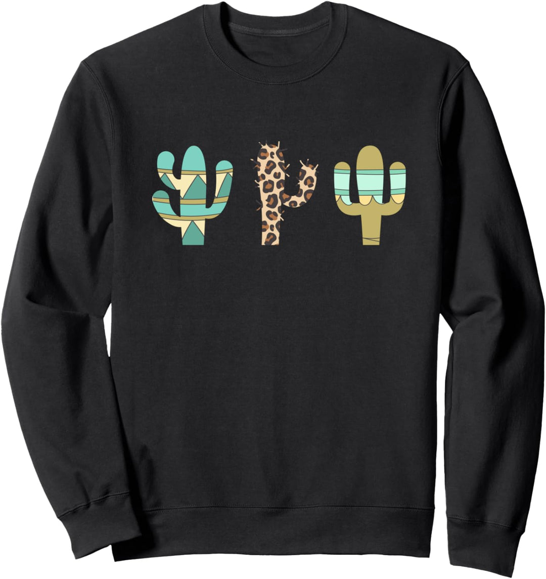 Vintage Kaktus Leopard Sukkulenten Sweatshirt