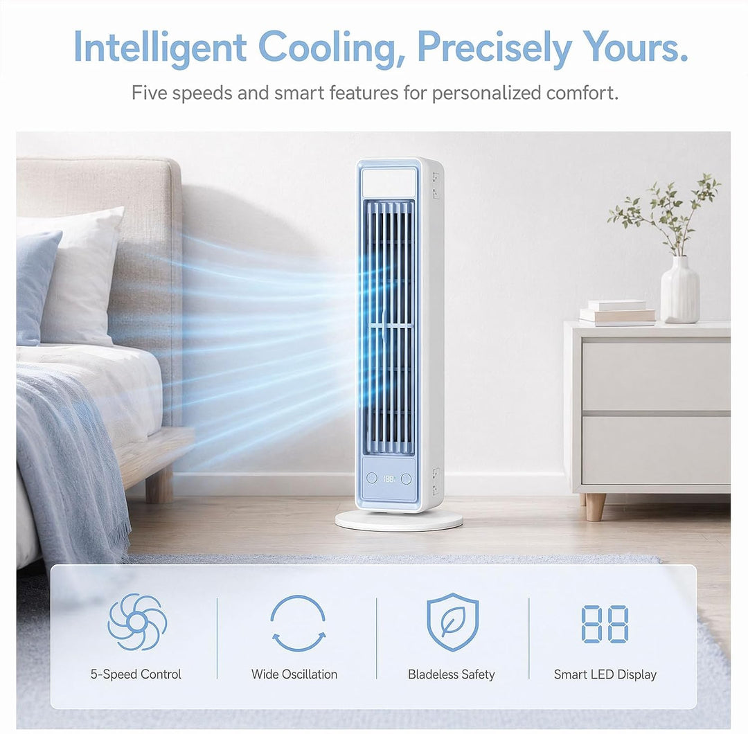 Mobiler Luftkühler für Schreibtisch & Büro, Tragbare Klimaanlage Kompakt, Leiser Tischventilator ohn
