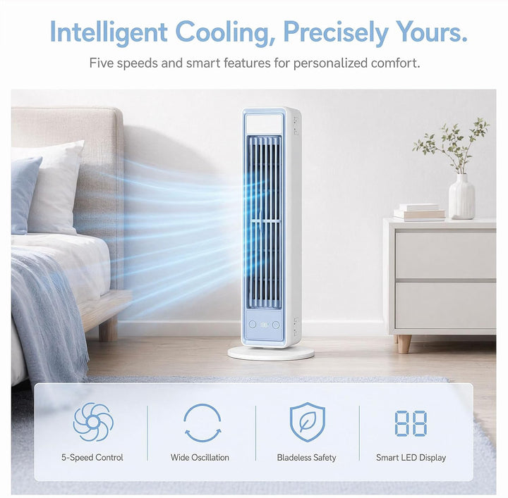 Mobiler Luftkühler für Schreibtisch & Büro, Tragbare Klimaanlage Kompakt, Leiser Tischventilator ohn
