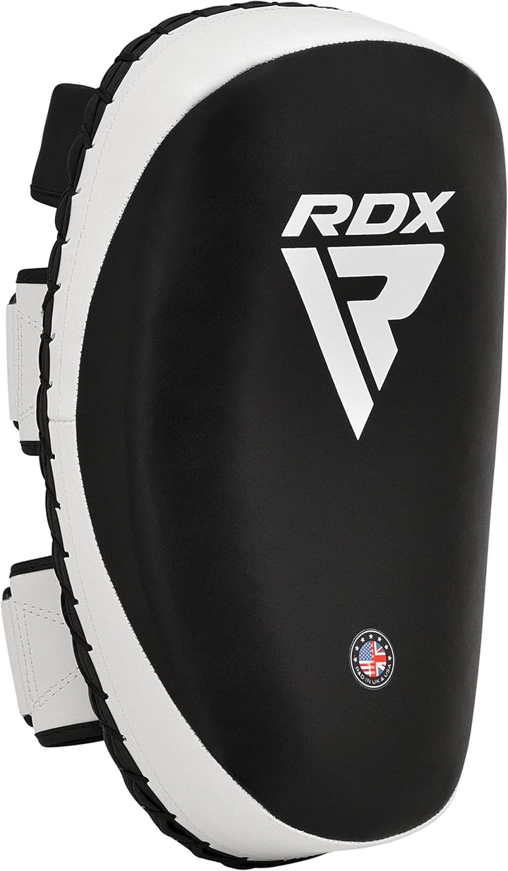 RDX Thai Pads for Kickboxing Muay Thai with Solid Handle Grip, Maya Hide Leather Curved Strike Shiel