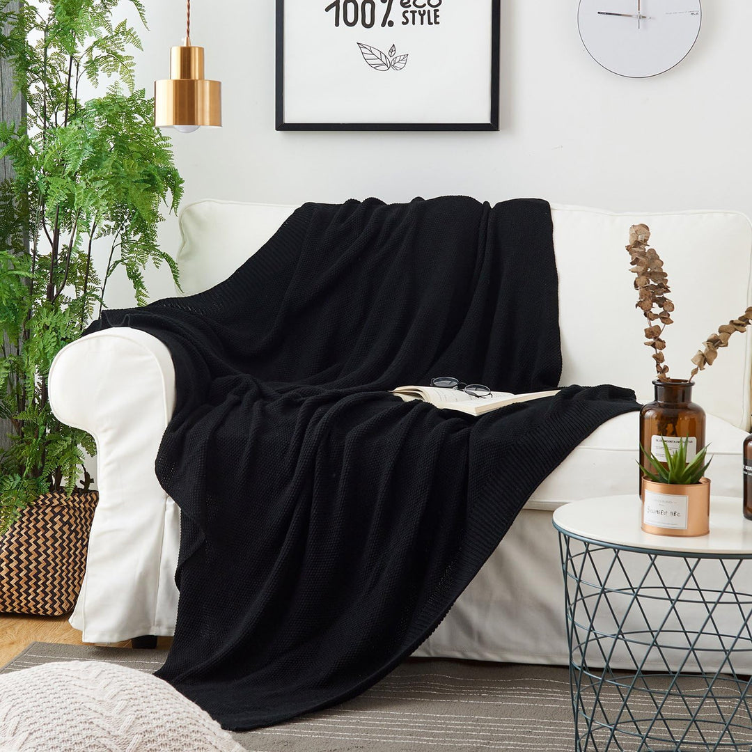 Longhui Überwurfdecke 50 x 60 schwarz, 50 x 60 Schwarz