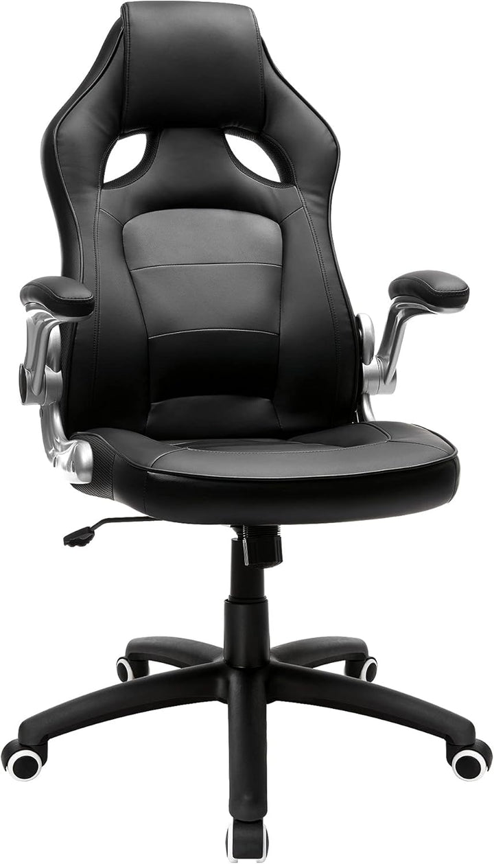 SONGMICS Racing Stuhl Bürostuhl Gaming Stuhl Chefsessel Drehstuhl PU, schwarz, OBG62B, 70 x 65 x 115