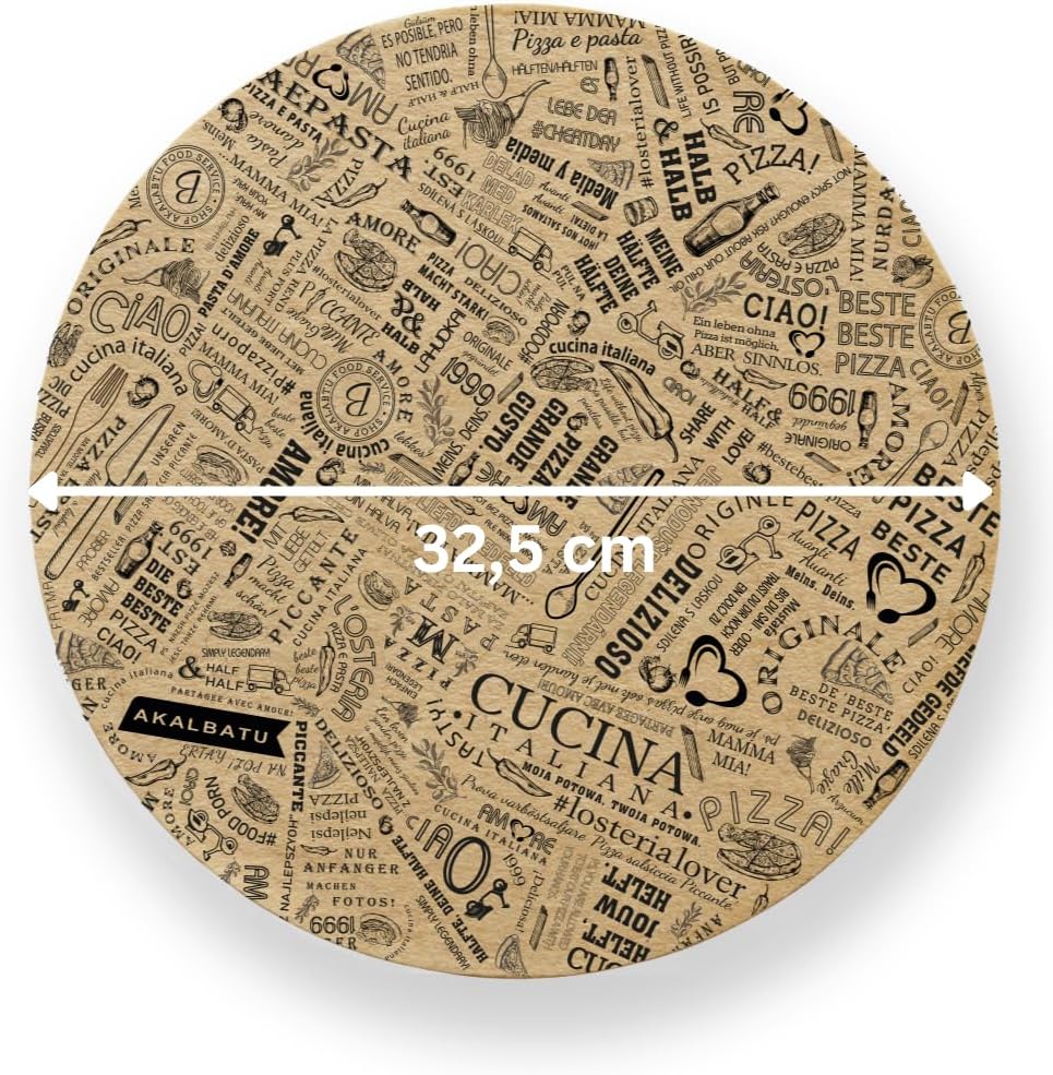 Inoverse Deli Paper Ø 32,5 cm – 500 Blatt Rundes Fettdichtes Pizzapapier & Einschlagpapier – Zeitung