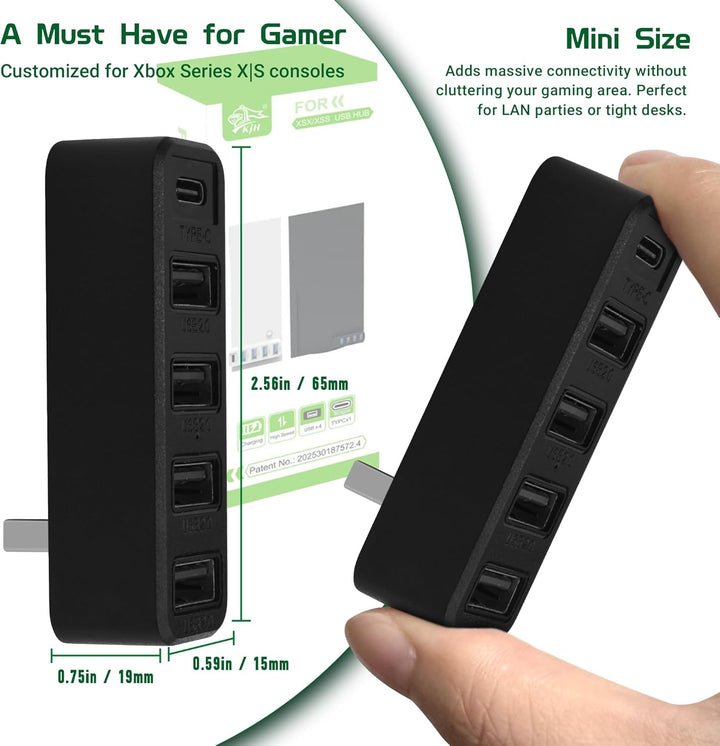 Joso USB-Hub mit 5 Anschlüssen für die Xbox-Serie, Hochgeschwindigkeits-USB-Anschluss ExpanderAdapte