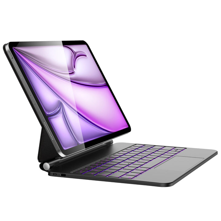 HOU iPad Air 13 Hülle mit Tastatur 2024(M2),iPad Pro 12.9 Hülle mit Tastatur (6th/5th/4th/3rd) Gen 2