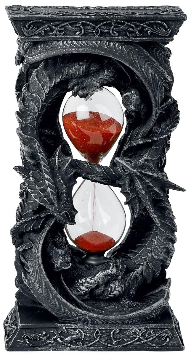 Nemesis Now Time Guardian Dragon Sanduhr, 18 cm, Harz, Grau 18 cm Grau, 18 cm Grau
