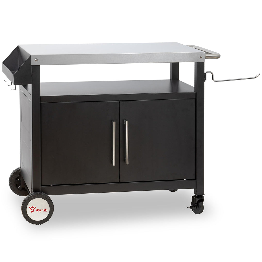 BBQ-Toro Grillwagen 103,5 x 59 x 81 cm | Silber/Schwarz | Grilltisch mit grosser Arbeitsfläche | Gri