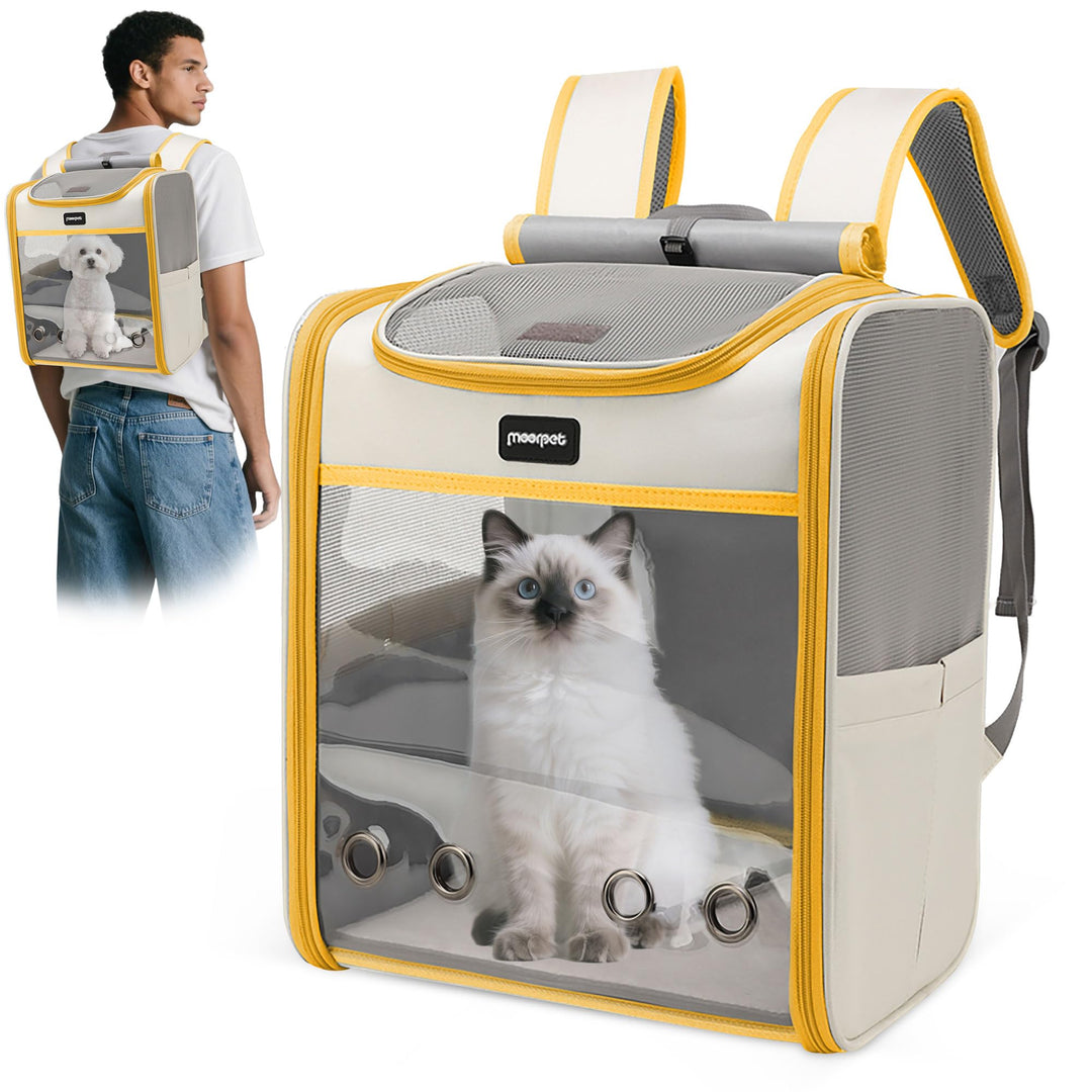 ALLSOPETS Katzenrucksack grosse Katzen, Faltbarer Hunde- und Katzen Rucksack, Atmungsaktive Tragetas