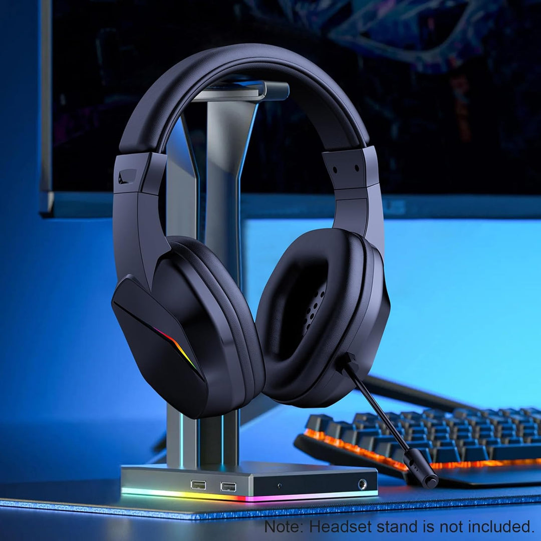 Kabelloses Gaming-Headset, Bt-Kopfhörer mit geringer Latenz und LED-Leuchten, Over-Ear-Headset mit M