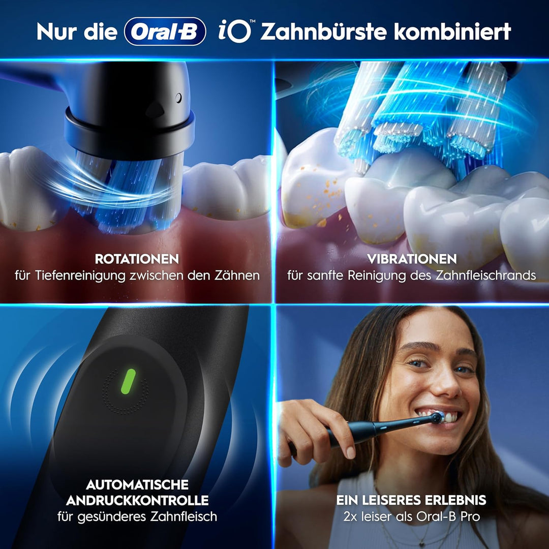 Oral-B iO Series 2 Elektrische Zahnbürste Schwarz PLUS Original Oral-B iO Sanfte Reinigung Aufsteckb