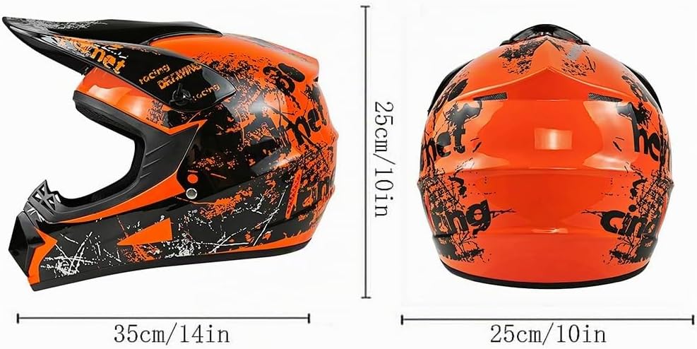 Jugend-Offroad-Motocrosshelme,Fahrradhelme für Jungen und Mädchen,Personalisierter Motorradhelme,CE