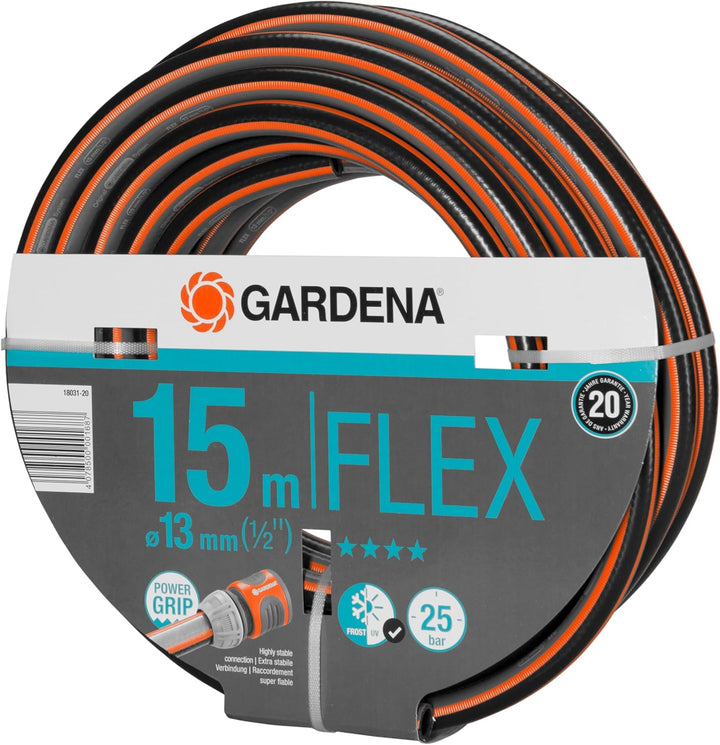 Gardena Comfort FLEX Schlauch 13 mm (1/2 Zoll), 15 m: Formstabiler, flexibler Gartenschlauch mit Pow