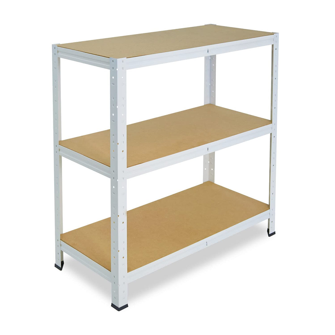 shelfplaza® 100x100x50cm Home Schwerlastregal weiss/Metallregal mit 3 Böden/Kellerregal Metall, Gara