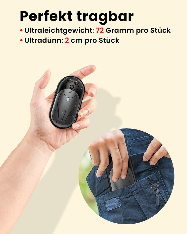 Miaton Elektrischer Handwärmer Taschenwärmer Wiederverwendbar 6000 Mah, Aufladbar Taschenofen Hand W