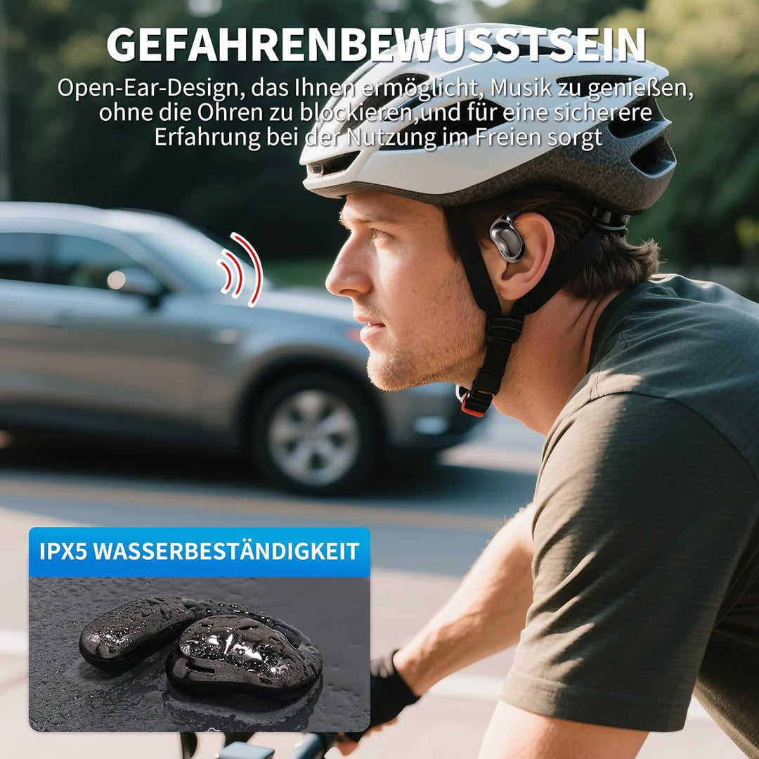 Open Ear Kopfhörer, Offene Ohrhörer mit Touchscreen, Bluetooth 5.4, Drahtlose Kopfhörer mit Ohrbügel