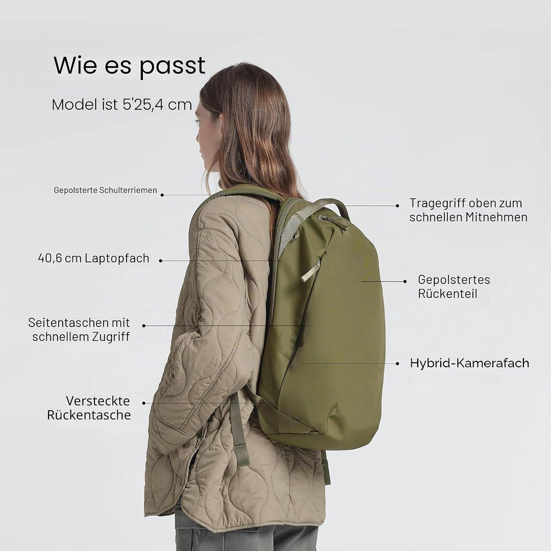 Urth Norite 24L Modularer Rucksack + 11,3L Kameraeinsatz – Wasserabweisende, diebstahlsichere, recyc