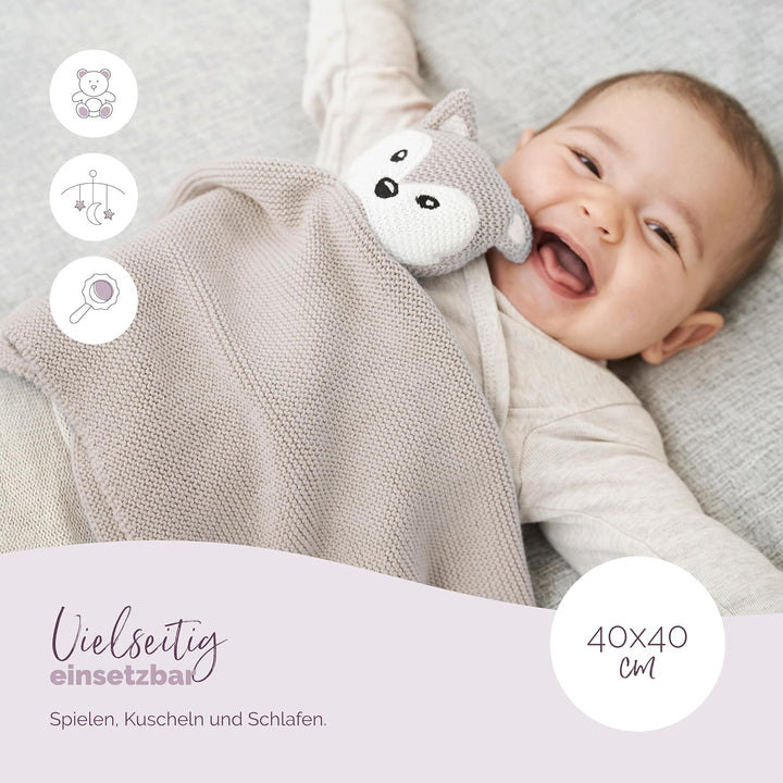 Livella Kuscheltuch „Fuchs“ mit Söckchen - Reine Bio-Baumwolle – Premium Schmusetuch, Kuscheldecke,