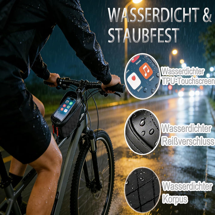toptrek Fahrrad Rahmentasche, Fahrradtasche Rahmen für Smartphone mit TPU Sensitivem Touchscreen für
