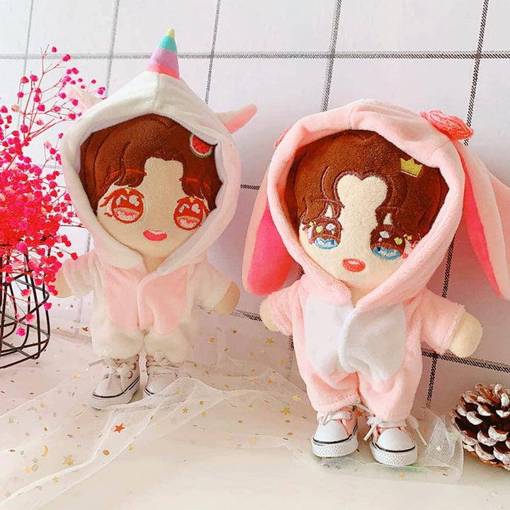 niannyyhouse Dinosaurier Hai Kuh Kaninchen Einhorn Anzug 20cm Plüsch Puppe Kleidung Strampler Schuhe