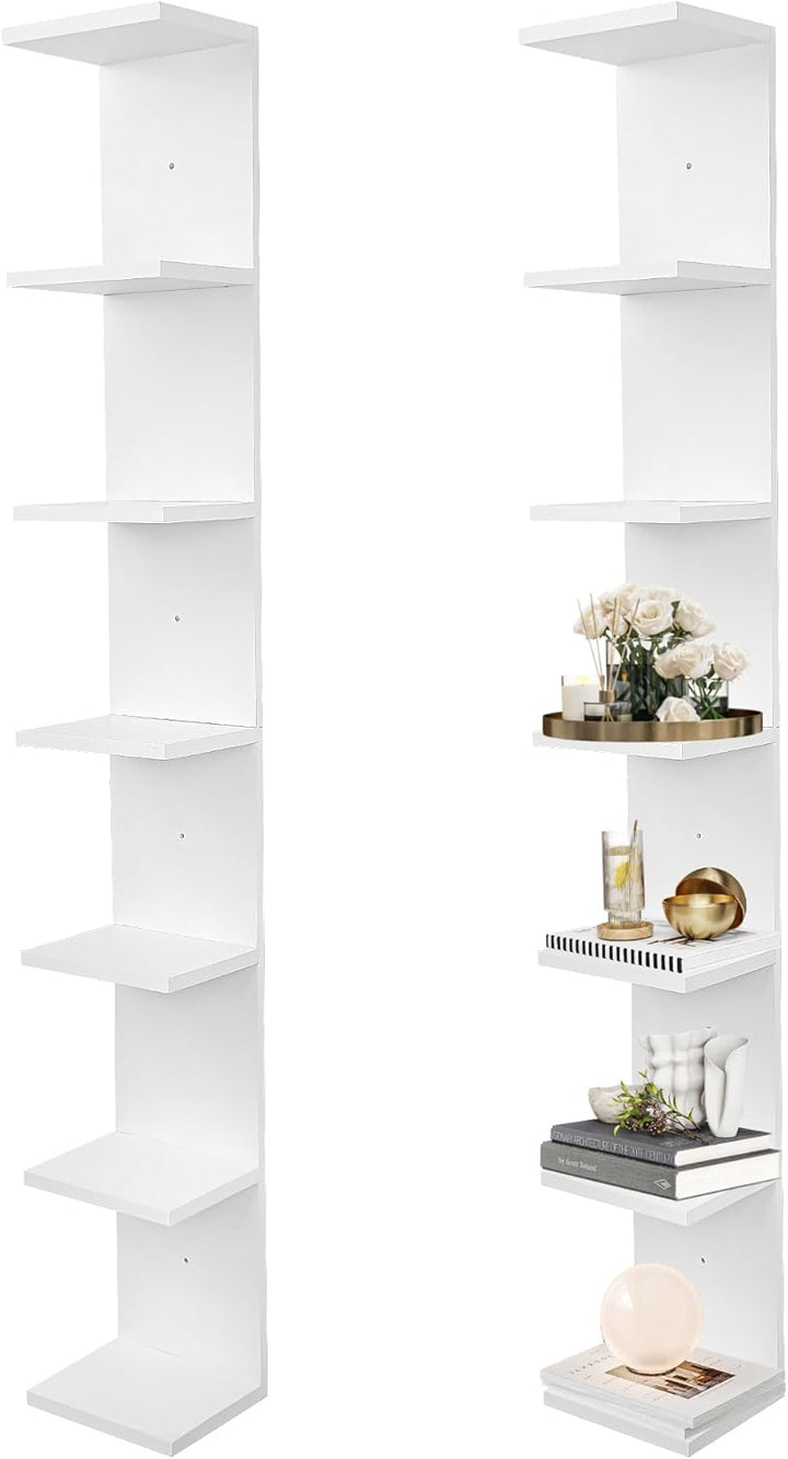 PHOENANCEE 7-stufiges Wandregal, vertikales Regal, Organizer Tall Tower Design dekoratives Wandregal