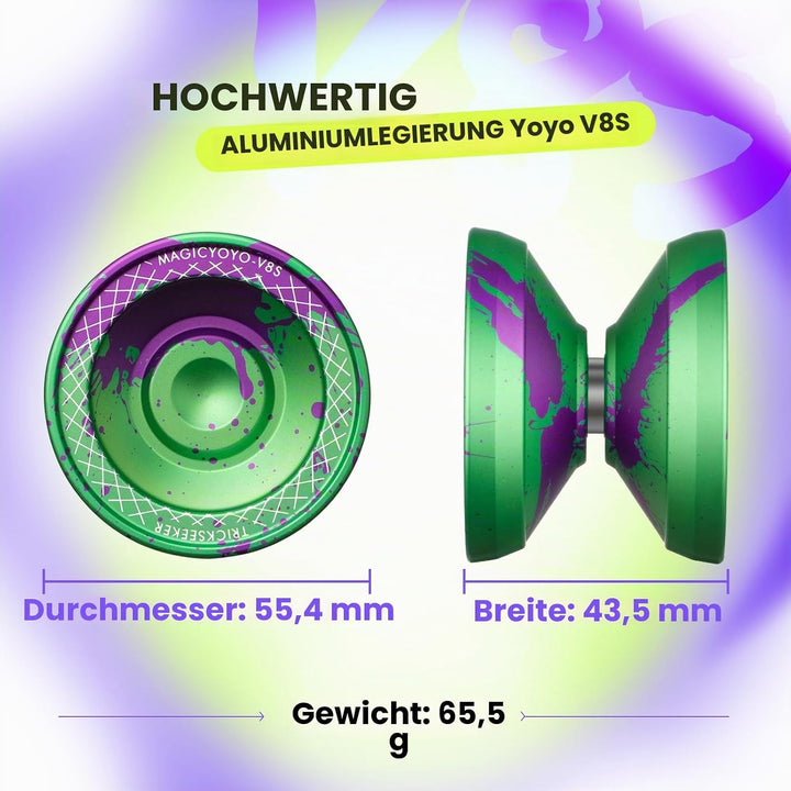 MAGICYOYO JoJo V8S Professionelles Finger-Spin-Yoyo für Anfänger und Fortgeschrittene, Responsive Jo