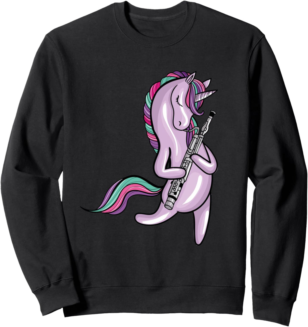 Lustiges Fagott spielendes Einhorninstrument Fagottistisches Sweatshirt