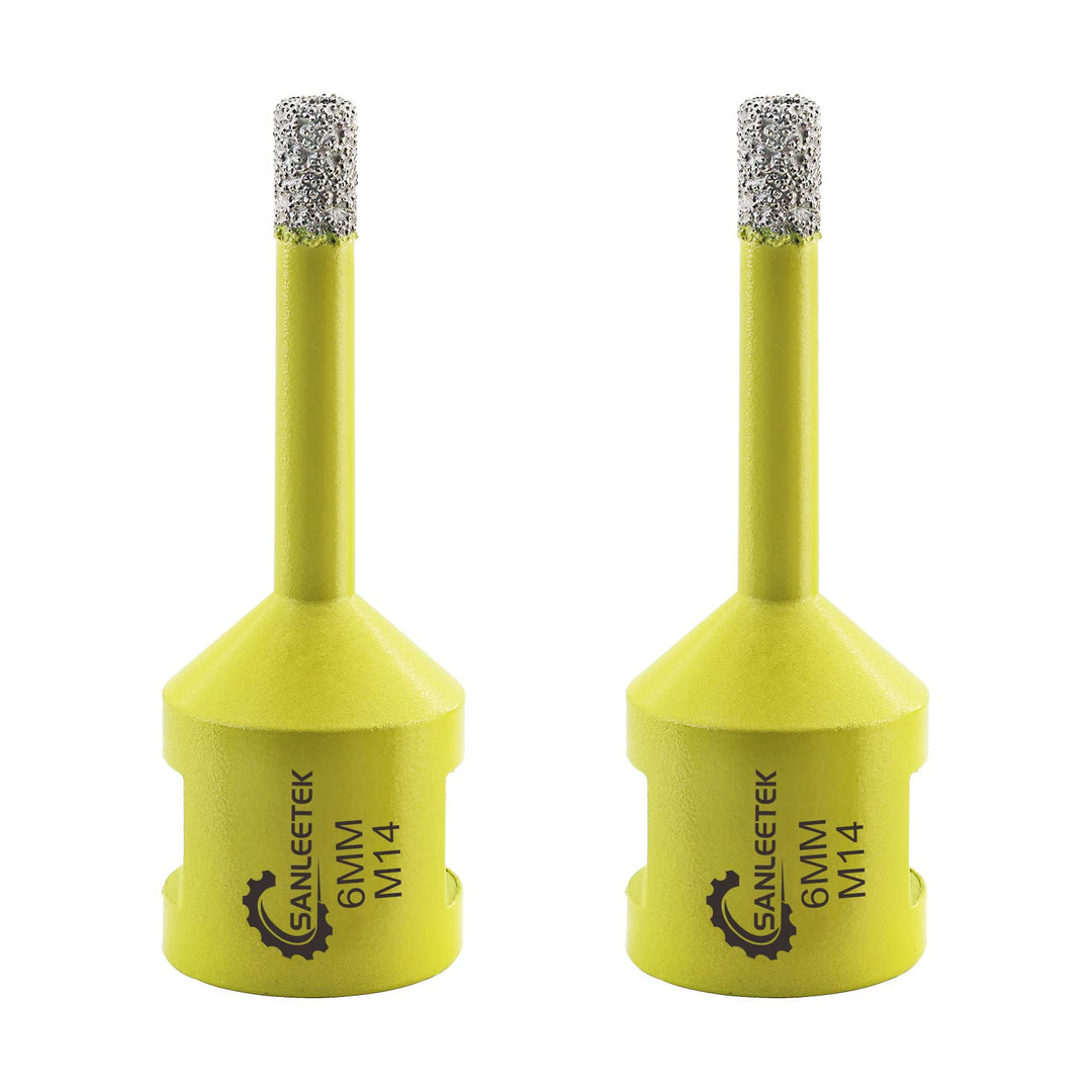 Diamant-Fliesenbohrer 2pcs 6mm SANLEETEK Vakuumgelötet Diamant-Lochsäge für Keramik Porzellan Marmor