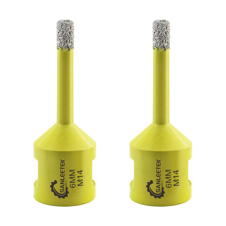 Diamant-Fliesenbohrer 2pcs 6mm SANLEETEK Vakuumgelötet Diamant-Lochsäge für Keramik Porzellan Marmor
