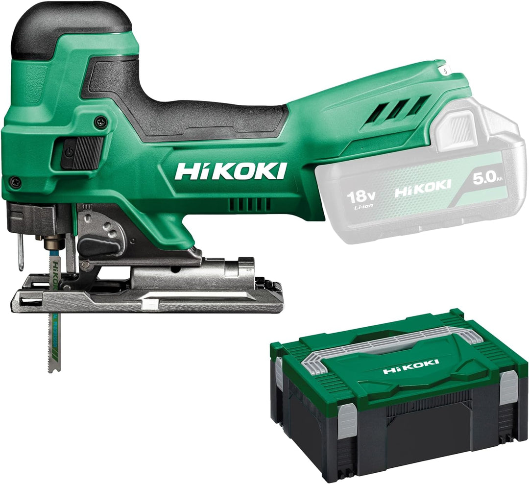 HIKOKI Akku Stichsäge CJ18DB (18V, Sägehub: 26mm, Leerlaufhubzahl: 550-2500 min-1, Gehrungsschnitte