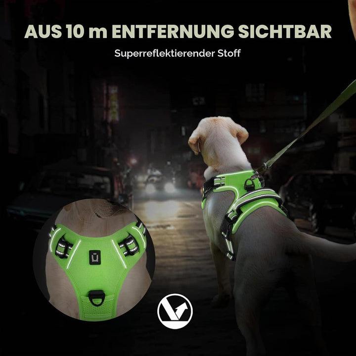 Hundegeschirr No-Pull für Kleine, Grosse und Mittelgrosse Hunde - Weich, Atmungsaktiv, Einstellbar,