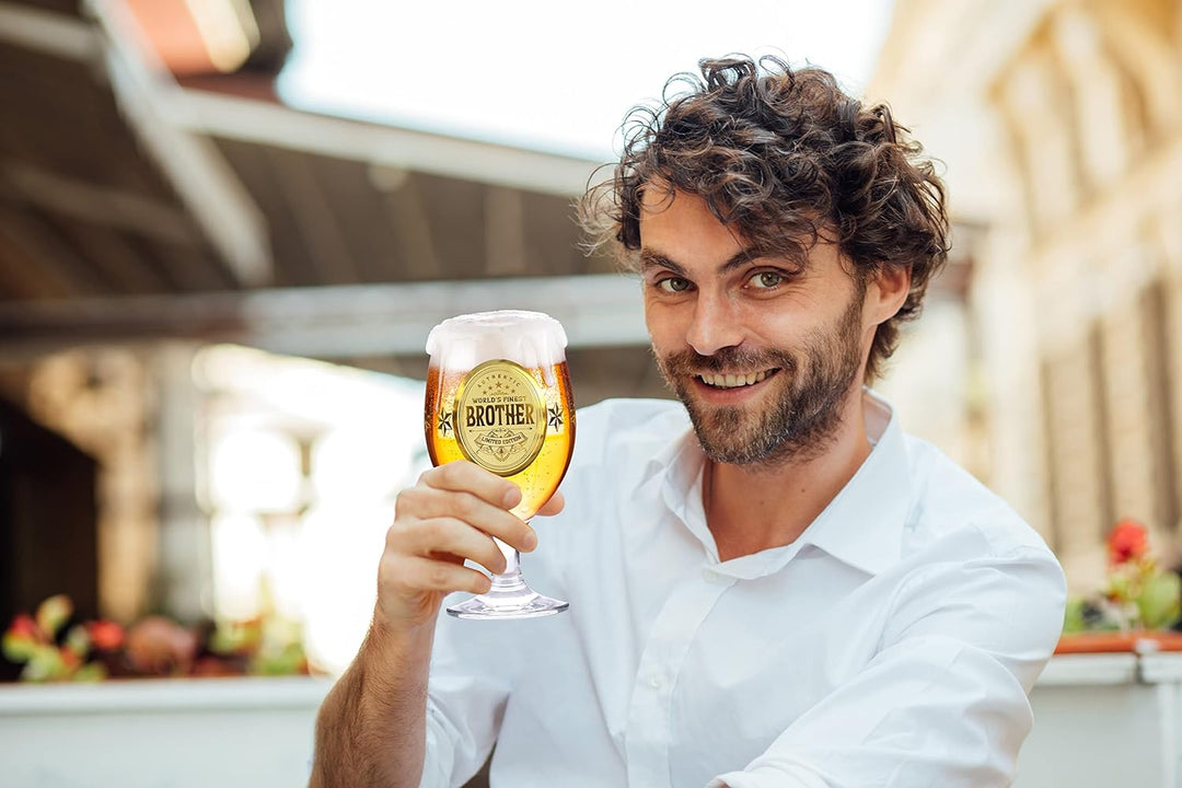 CROWNLY CRYSTAL® Personalisierte Geschenke Biergläser Weihnachtsgeschenke für Männer Bruder Geschenk