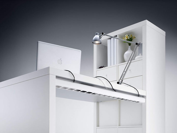 Habengut Untertisch-Kabelführung aus PVC Schwarz, für das Kabelmanagement am Schreibtisch - Länge 1,