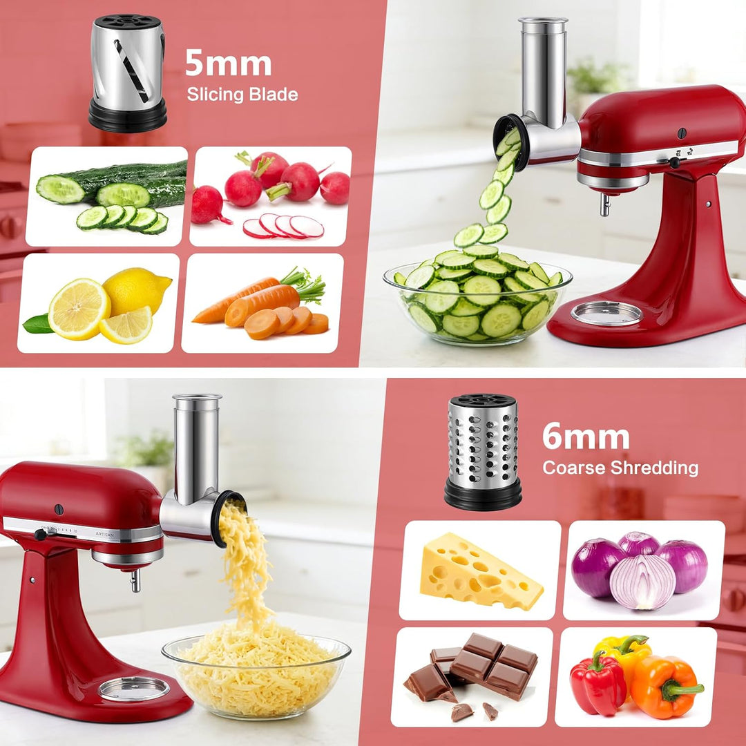 Edelstahl-Schneidmaschine und Käse-Schneider-Zubehör für Kitchenaid-Vertikaler Mixer - Gemüse-Schnei