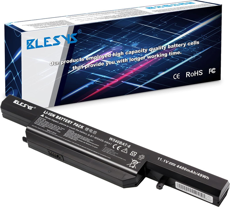 BLESYS W540BAT-6 Laptop Akku für CLEVO W540 W540EU W54EU W545EU W55EU W155EU W155U W550 W550EU W550S