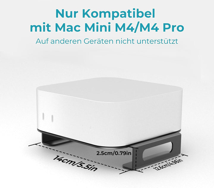 Ständer Kompatibel mit 2024 Mac mini M4 und M4 Pro Metall-Halterung für Mac mini M4 Dock Tisch-Ständ