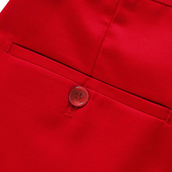 Anzug Herren 2 Teilig Slim Fit Herrenanzug Business Hochzeit Modern Anzüge Sakko Anzughose, L Rot
