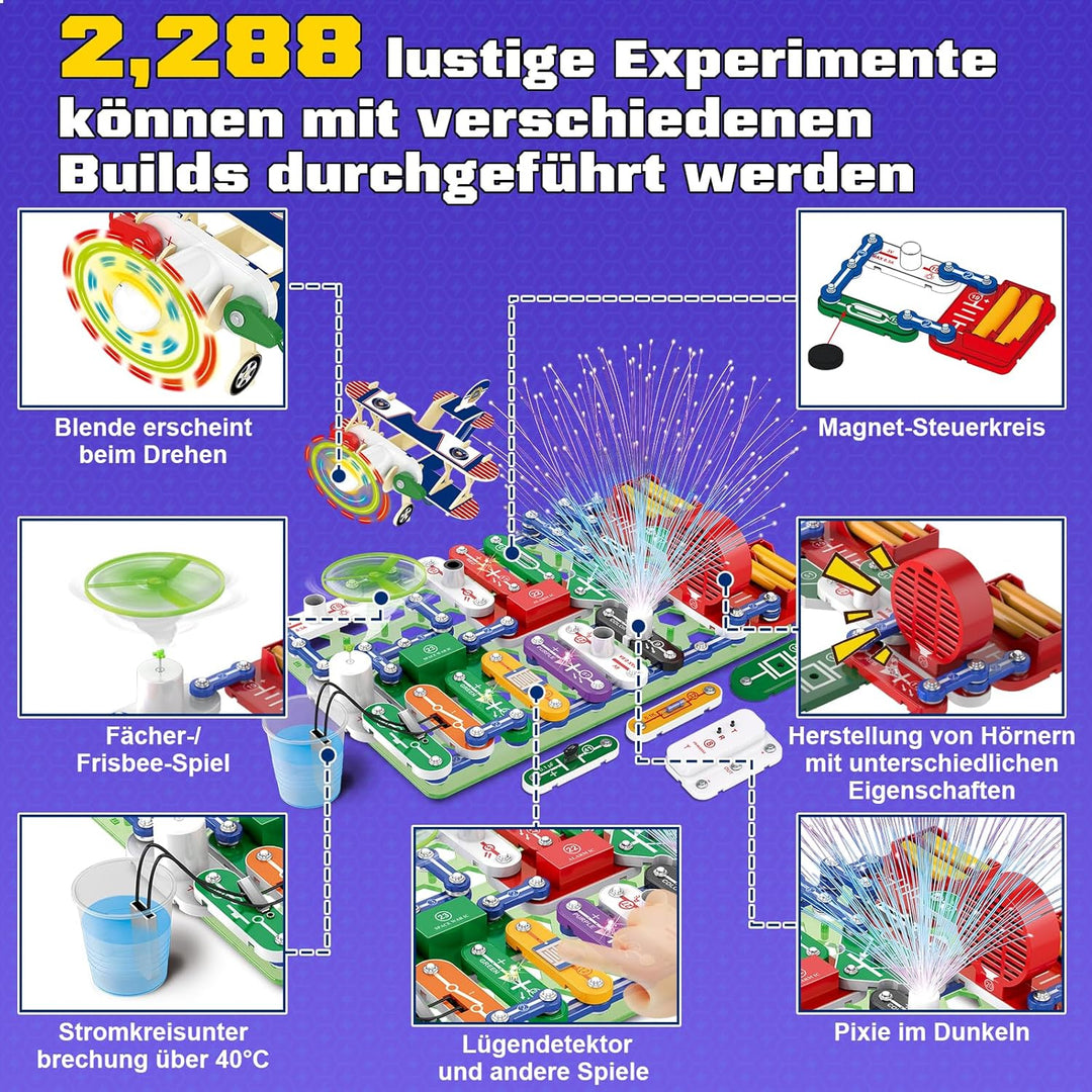 FORMIZON Elektrobaukasten für Kinder, Experimentierkasten zu Elektrotechnik, Inkl. Bebildeter Anleit