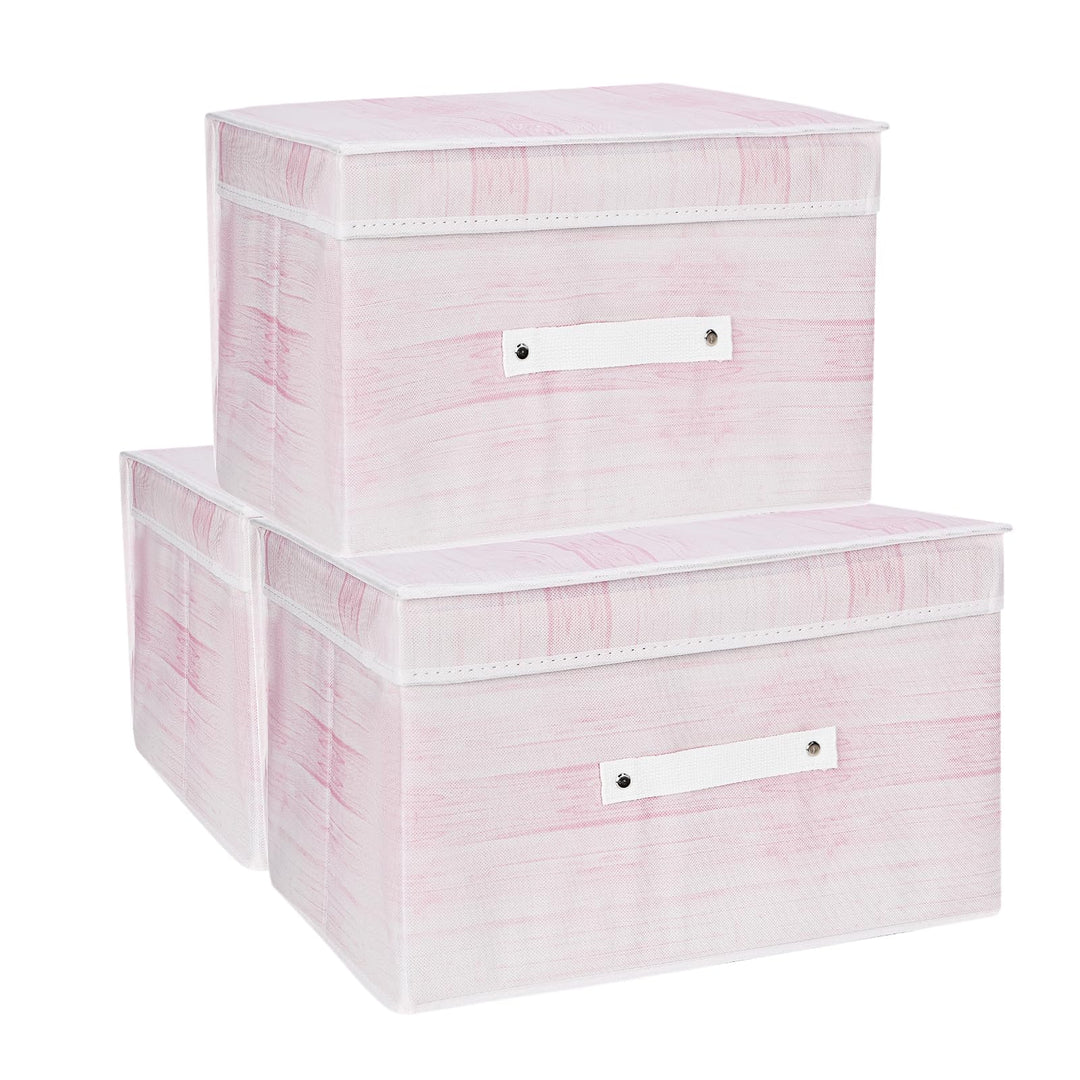 Aufbewahrungsfächer mit Deckeln 3 Packung,Stoff Aufbewahrungskorb für klappbare mittlere Leinwand Au
