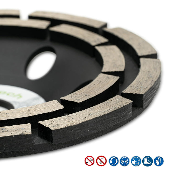 2x Profi Diamant Schleiftopf 115 mm für Beton, Stein, Fliesenkleber uvm. - Beton Schleifscheibe 115m