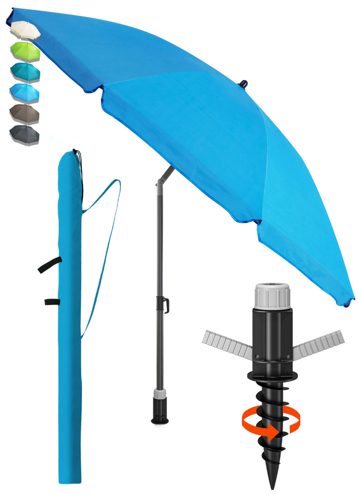 4smile Sonnenschirm Strand SunnyJoy Ø 160 cm, 3er Set - Strandschirm mit UV Schutz 50+, inkl. Sonnen