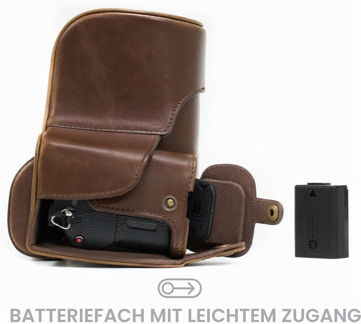 MegaGear Sony Alpha A7S II, A7R II, A7 II (28-70mm) Ever Ready Leder Kamera-Case mit Trageriemen und