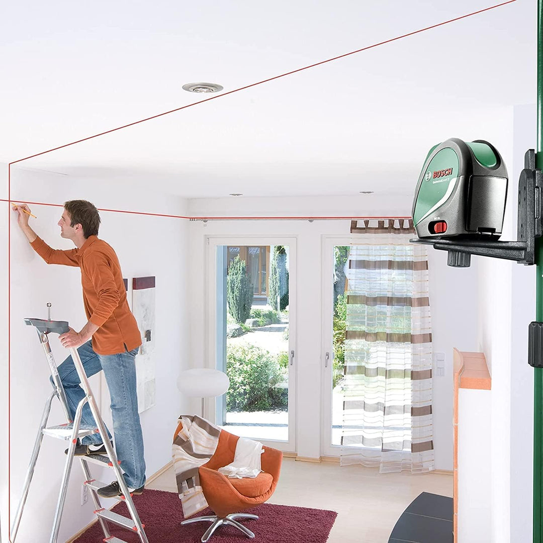 Bosch Kreuzlinienlaser UniversalLevel 3 (3 Laserlinien inkl. vertikaler Linie im 90°-Winkel für ein