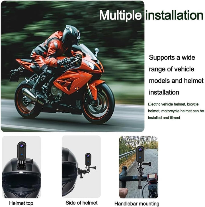 Mini Action Cam 4K,Tragbare Kamera mit 360° Drehbarem Clip und Magnetclip,Wasserdichter 4K-Körperkam