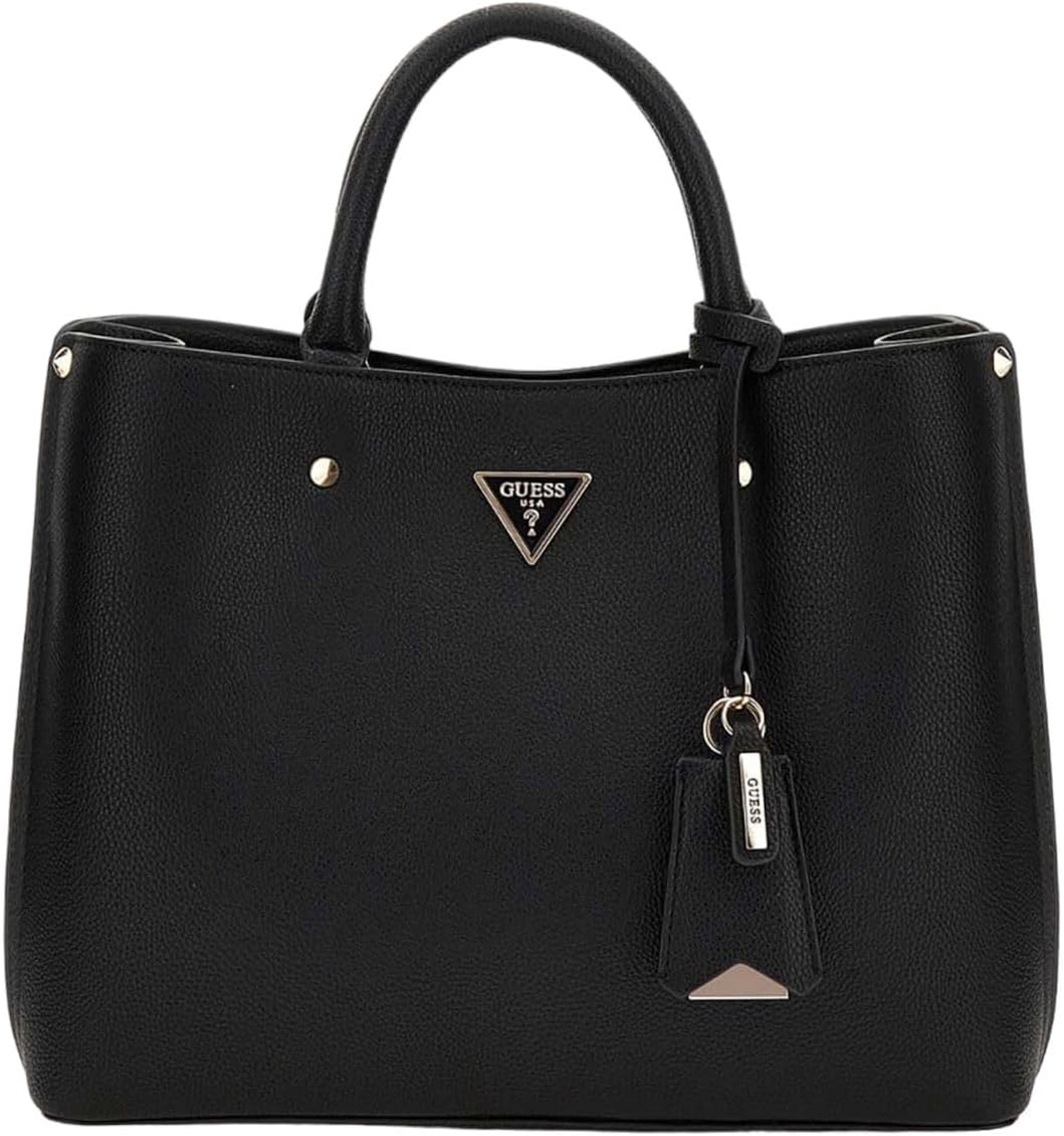GUESS Damen Meridian Girlfriend Satchel Ranzen, Griffe Oben, Schwarz Einheitsgrösse, Einheitsgrösse