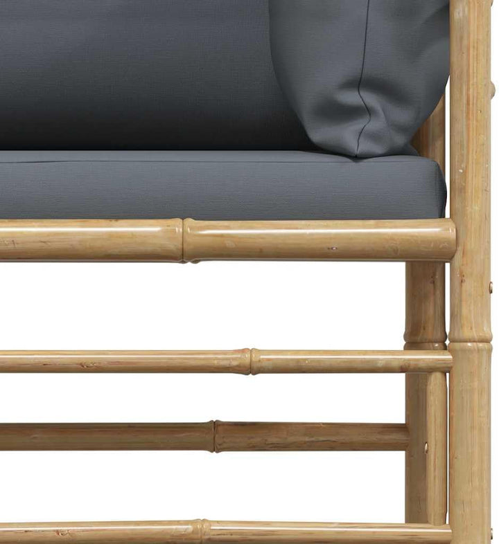 vidaXL Gartenmöbel 2-TLG. mit Dunkelgrauen Kissen Lounge Sofa Tisch Beistelltisch Sitzgruppe Ecksofa