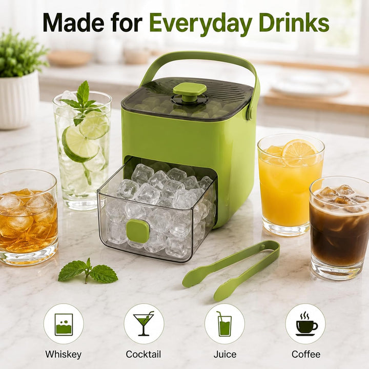 Klein Eiswürfelmaschine, Ice Cube Maker, 48 Stück Eiswürfel, einfaches Drücken, um das Eis zu lösen,