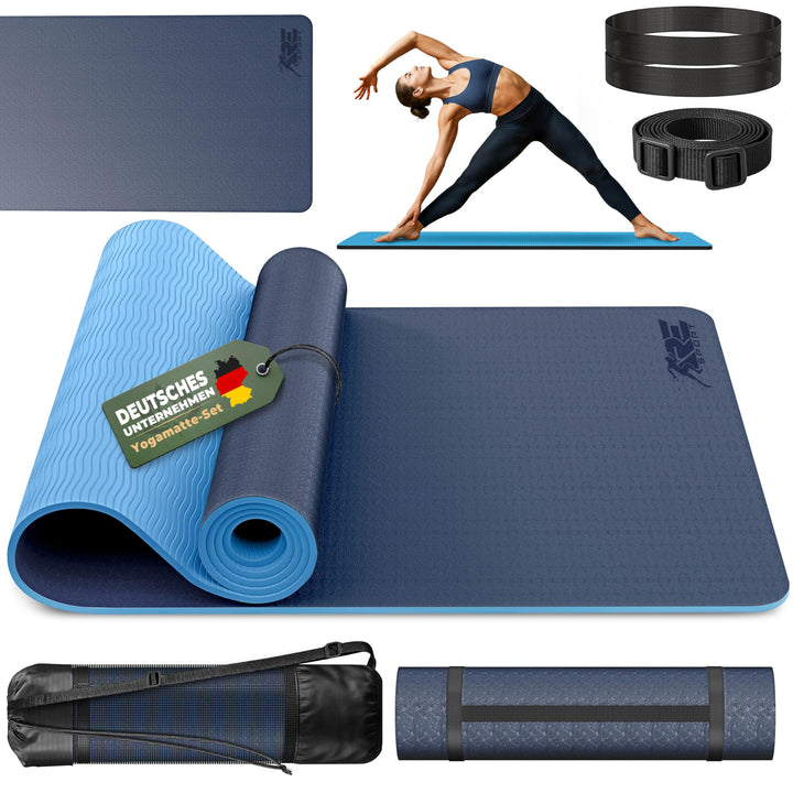 Yogamatte Phthalatfrei | Gymnastikmatte rutschfest | Fitnessmatte schadstofffrei | Trainingsmatte mi